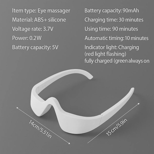 Zeymo Heated Eye Massager with Red Light & EMS – Relieve Dark Circles & Puffiness